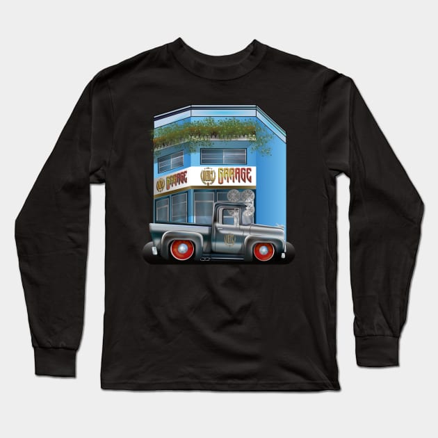 CS Cartoon Machines PickUp Truck And Garage V 1.1. Long Sleeve T-Shirt by OmarHernandez